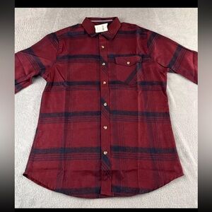 Smash mens long sleeve burgundy button up shirt size small